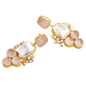 Pendientes de Latón Natural con Perlas Premium, Hechos a Mano, Acabado en Latón Antiguo Semiprecioso, Sin Níquel, Duraderos, Perfectos - Product Image 3