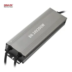Bina High Quality Ultra-slim Waterproof LED Driver Power Supply 24V 200W with IP67 for LED Street Lights