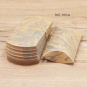 Caja de regalo de papel Kraft almohada caja de dulces Paquete de boda de grageas Baby Shower Regalo de Cumpleaños galletas tuerca cajas de embalaje - Product Image 4