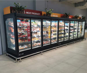 Réfrigérateur-congélateur vertical pour boissons de supermarché avec portes vitrées - Product Image 1