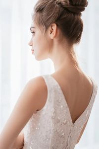 OEM de lujo Vintage vestido de baile vestido de novia ligero elegante satén rebordear encaje verano sin mangas diseño de talla grande vacaciones sólido - Product Image 3