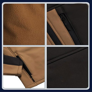 Men's Winter <b>Waterproof</b> Denim Zipper Closure Softshell <b>Jacket</b> OEM Service Eco-Friendly Vintage Stand Collar Front Logo - Product Image 3