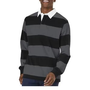 NEW <b>High</b> Quality Custom Rugby <b>Shirt</b> <b>Mens</b> Sewn Stripe Long Sleeve Jersey Twill <b>Collar</b> Rugby Sports Polo Style Rugby <b>Shirt</b> For <b>Men</b> - Product Image 4