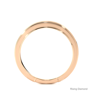 0.48 CTW Round Cut Lab Grown Diamond Half Eternity Set CVD Wedding <b>Band</b> Rose Gold Anniversary Gift <b>Rings</b> - Product Image 2