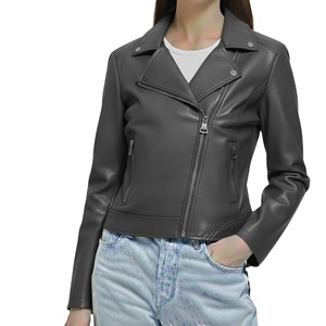 Chaqueta de Cuero Ecológica de Alta Calidad, Premium, de Lujo, con Cierre, a la Moda para Mujer, Chaqueta de Cuero Genuino Personalizada - Product Image 5