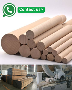 Varilla de madera maciza de madera dura, espigas de madera redondas para montaje de muebles, proyectos de manualidades DIY, varillas de acabado liso duraderas - Product Image 5