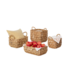 2024 paniers de rangement rectangulaires pliants en jacinthe durable ensemble 3 chaussures de blanchisserie pliables Inspiration jacinthe vietnamienne - Product Image 1