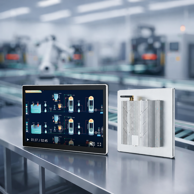 RCOMPT Custom Industrial Panel PC 10.4/12.1/15/17/19 Inch LCD Touch Screen (10 Point Capacitive) Waterproof Wall Mount Windows