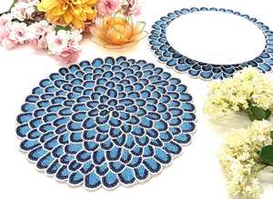 <b>Beaded</b> <b>Placemat</b> Handmade Round Charger for Luxury Dining & Holiday Decor Unique Piece Handmade <b>Beaded</b>, <b>Placemat</b>, Housewarming - Product Image 2