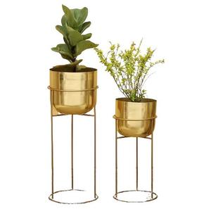 Macetas de metal de calidad estándar al por mayor, macetas de hierro con soporte negro plegable y suministros de jardín de color negro - Product Image 4