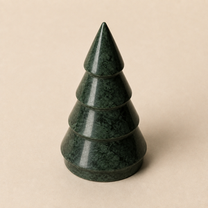 Figurine de sapin de Noël en marbre vert naturel, faite à la main, de luxe, 4x4x8 pouces, décoration de table pour les fêtes, pour la maison et l'hôtel - Product Image 2