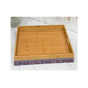 Plateau de service de forme carrée le plus vendu avec plateau de nourriture au chocolat en bois de la plus haute qualité pour accessoires de cuisine - Product Image 1