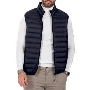 OEM Service Men's Canvas & Nylon Waterproof <b>Puffer</b> <b>Vest</b> with Stand Collar and Hood Custom Logo Printed Sleeveless Winter <b>Jacket</b> - Product Image 3