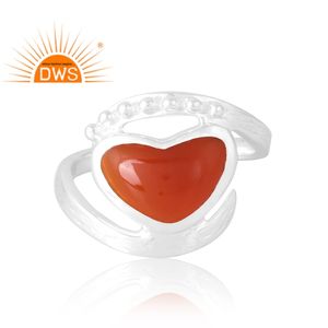 Vente chaude 925 Sterling Silver Natural Red Onyx Gemstone Ring Bijoux personnalisés pour les femmes Cadeau pour elle - Product Image 3