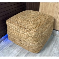 Poufs de Hall Extérieur pour Maison Européenne et Américaine Moderne Poufs de Jute en Macramé Pouf de Jute Tabouret de Travail Tricoté Rond Chambre à coucher Salon