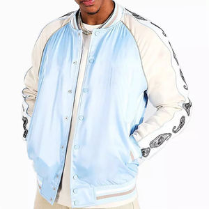Chaqueta Bomber Versity de satén Chaqueta acolchada Varsity de satén de seda con bordado personalizado Chaqueta de béisbol Pakistán - Product Image 1