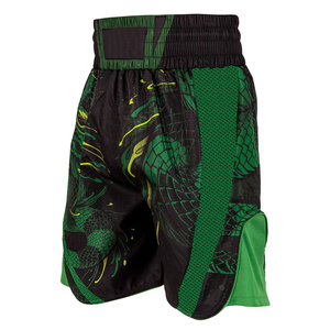 Pantalones cortos de MMA de poliéster sublimados, transpirables, de secado rápido, con cintura elástica, para entrenamiento en el gimnasio. - Product Image 1
