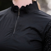 Chemises d'équitation à manches longues, demi-zip, couleur unie, protection solaire, ventilation perforée, sous-vêtement de base pour l'équitation, vente en gros