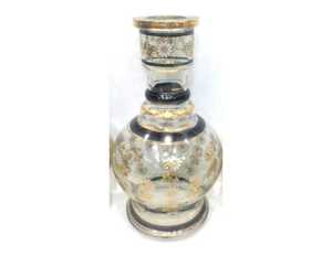 Lujo Único Artístico Oro Floral Shisha Hookah Base de vidrio Jarrón Lacquer Technics - Product Image 2
