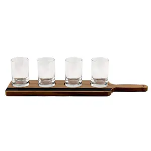 Eenvoudige Creatieve Hout Wijn Glas Display Rack Wijn Glazen Fles Houder Met Krijtbord En Handgemaakt Gebruik