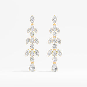 Boucles d'oreilles en diamant de laboratoire de qualité supérieure, cadeau pour elle, anniversaire, Saint-Valentin, coupe ovale, marquise, poire, or massif 14K/18K - Product Image 5