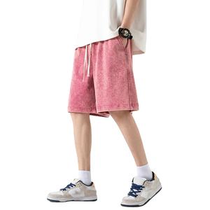 Pantalones Cortos de Verano para Hombre con Lavado Ácido, Estilo Urbano para Entrenamientos Casuales en el Gimnasio, Transpirables, con Patrón Sólido, en Oferta 2026 - Product Image 1