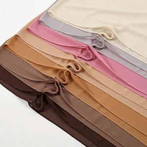 Premium Cotton <b>Viscose</b> Solid Chiffon Breathable Instant <b>Hijab</b> Scarf Casual Fashionable Headscarf Elastic Chin Strap Muslim Women - Product Image 1