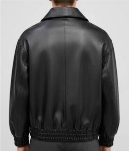 Chaqueta Bomber de Invierno para Hombre, de Cuero Genuino de Alta Calidad, Impermeable, con Cuello Alto, Logotipo Frontal, de Secado Rápido y Transpirable - Product Image 1