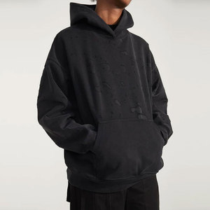 Sudadera con Capucha Oversize para Hombre, Casual, de Algodón French Terry, con Diseño Tie-Dye y Bolsillo Frontal, Tejida para Verano, Estilo Urbano, Bordada - Product Image 3