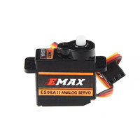 Micro Servo Analógico ES08A-II de Emax, Mini Servo de 9g para Avión RC, Helicóptero, Barco, Engranaje de Plástico de Alto Torque con Accesorios