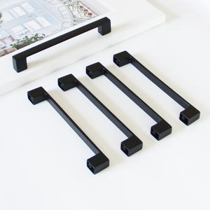 Premium Zinc Alloy <b>Black</b> Kitchen Cabinet Pulls Contemporary Rectangle Bar Drawer Handles Dresser Wardrobe Furniture <b>Doors</b> - Product Image 1