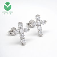Boucles d'oreilles clous en or blanc massif 18 carats certifiées IGI, avec diamants de laboratoire taille brillant délicats, pour hommes et femmes