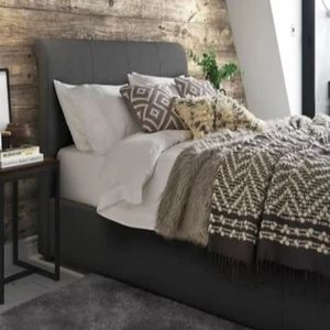 Cadre de <span class=keywords><strong>lit</strong></span> double rembourré de luxe moderne avec rangement à vérin à gaz – <span class=keywords><strong>Lit</strong></span> Queen/King en tissu gain de place pour appartements et hôtels - Product Image 2