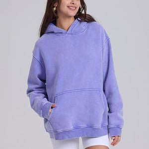 Unisex 100% algodón mezclado lavado ácido francés Terry Hoodie Sun Faded Distressed Boxy Zip forrado bordado toalla Jersey con capucha - Product Image 3