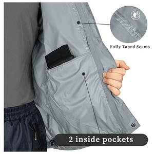 Imperméable imperméable adultes veste de pluie hommes coupe-vent extérieur compressible veste de pluie pour les motocyclistes voyage occasions de pluie - Product Image 4