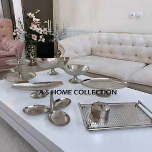 Impressionnant bols de service pour la maison hôtel Restaurant plats couleur argent aluminium Design moderne métal couleur argent bols - Product Image 1