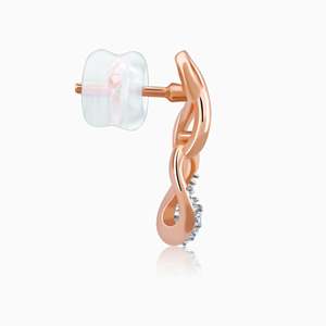 ต่างหูเพชรสีโรสโกลด์พร้อมหยดวิบวับผลิตภัณฑ์หรูหราและหรูหรา - Product Image 5