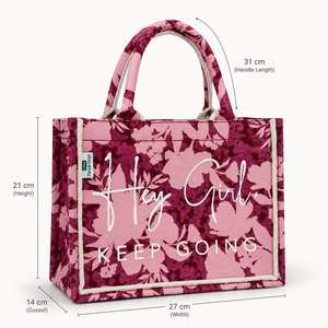 8oz Natural Canvas PP <b>Mini</b> Tote Bag Cherry Floral Screen Print 27x21x14 cm Custom Logo Women Fashion Beach Wholesale OEM ODM B2B - Product Image 2