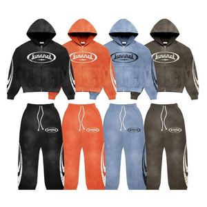 Fabricante de Chándales Deportivos para Hombre, Personalizados con Cremallera, de Algodón, con Serigrafía, 400 g/m², Estilo Cuadrado, Desgastado, con Pedrería - Product Image 1