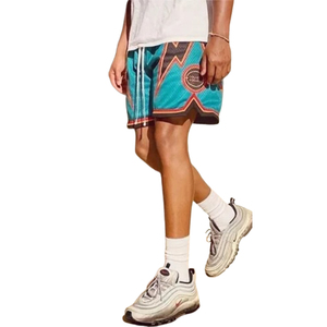 Pantalones cortos de baloncesto con logotipo bordado con apliques de malla supercómodos para hombre, cintura elástica deportiva con cordón, pantalones cortos de entrenamiento - Product Image 3