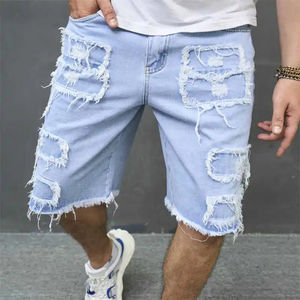 Custom High Quality <b>Men's</b> Wide Leg <b>Baggy</b> Denim Canvas <b>Shorts</b> Elastic Waist Solid Vintage Washed Breathable High Street Style - Product Image 6