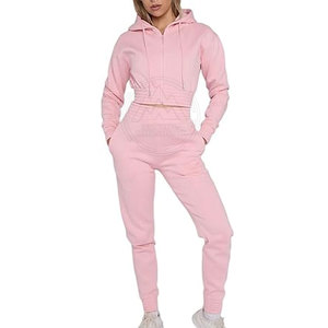 New Arrival Best Style <b>Women</b> Crop Top Tracksuit <b>Set</b> High Quality <b>Women</b> Crop Top Tracksuit <b>Set</b> For Sale - Product Image 1