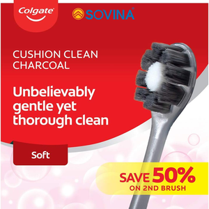 Precio caliente Colgate Cushion Clean Charcoal 2x12 Uso en el hogar Cepillo de dientes desechable con cerdas suaves - Product Image 4