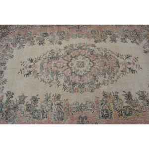 Alfombra Turca Vintage Grande de 5.8x9.1 pies, Alfombra de Lana Marrón con Puntos - Product Image 5