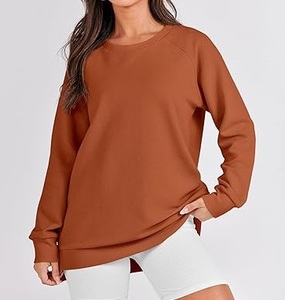Gran oferta, sudaderas de Color marrón para mujer, fabricante de ropa personalizada, último diseño, ropa de calle informal, Tops de lana, sudadera - Product Image 2