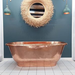 Superior Quality Vintage Pure Copper <b>Hammered</b> Bathtub Elegant Soaking Hotel Armrests free standing bathtubs - Product Image 6