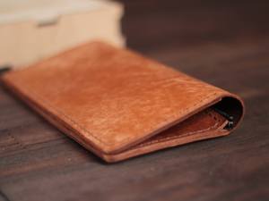 Castello 2024 Portefeuille long pour femme en cuir de vachette véritable souple en noir et marron foncé avec fermeture éclair Closure-LWW-0031 - Product Image 6