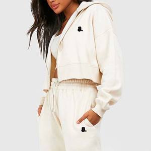 Nueva moda Vintage Acid Wash 2 en 1 Heavyweight Winter Zip Up Hoodie para mujer 100% algodón - Product Image 6