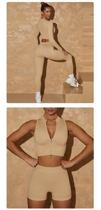 Vente en gros d'ensembles de fitness GYM Costumes de sport Ensemble de yoga fitness sans couture pour femmes - Product Image 2