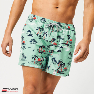 Haute qualité hommes taille moyenne maillot de bain séchage rapide décontracté Shorts de plage usine en gros coloré solide impression été vêtements de plage - Product Image 2